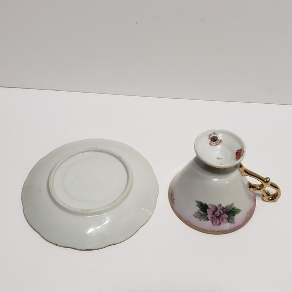 Lefton China Hand Painted Tea Cup and Saucer - Picture 6 of 11